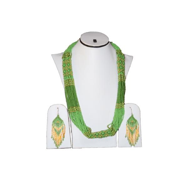 Beads necklace and earring